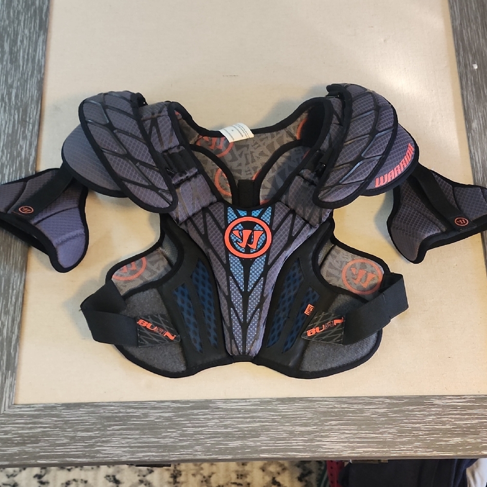 Used Warrior VPS BURN Lacrosse Shoulder Pads Grey